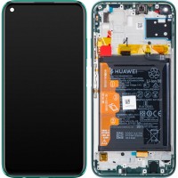  LCD displejs (ekrāns) Huawei P40 Lite with touch screen, frame un battery Crush Green (service pack) 